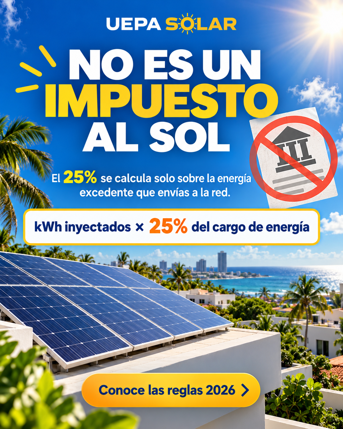 UEPA SOLAR explica que el 25% no es un impuesto al sol